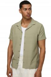 Boohooman Férfi Ing Casual Khaki Rövid Ujjú Gombokkal XL Z3A (CMM11195-167-36)
