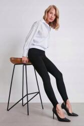 Sima Fekete Női Leggings Hosszú Szárú És Kivágású S 5IA (21-7230/Siyah)