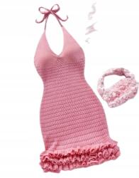 Shein Rózsaszín Ruha Fodros Mintával 36 1EE