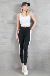  Fekete Leggings Fehér Csíkokkal És Hálóval Az Alján M 5IA (41035348545/Siyah)