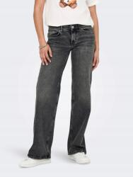 Only Fekete Wide Leg Farmer Magas Derekú Pamut 31/32 7FA
