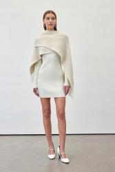  Fehér Bordázott Ruha Mini Hosszú Ujjú Xs/s 5GA (VTK24-114-10)