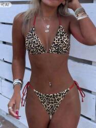  Shein Kétrészes Leopárdmintás Bikini Piros Megkötős S 1DB