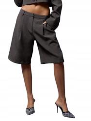 Shein Női Rövidnadrág Barna Elegáns Egyenes Xs 1EL