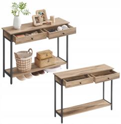 Songmics Loft Konzol Keskeny polc fiókokkal a nappali előszobájába oldalsó asztal (LNT015W01)