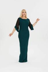  Csillogó Maxi Ruha Áttetsző Ujjakkal 3XL 5IA (2075/ZÜMRÜTYEŞLI)