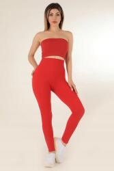 Sima Piros Női Leggings Magas Derék S/m 5IA (DRM002-000807/NAR ÇIÇEĞI)