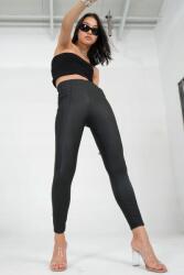 Fekete Női Leggings Magas Derekú, Matt Textúrájú M 5HA (AU21WODMTY01836)