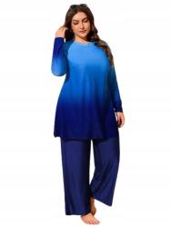 Shein Bikini Jelmez Szett Plus Size Kék Ombre Hosszú Ujjú 48 1JA