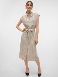 VERO MODA Ruha MIDI Gombos Ing Lenvászonnal Bézs Csíkos S 7AA