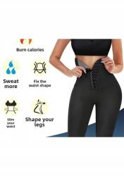  Fekete Magas Derék Leggings Korrekciós Csattal L 5IA (SHMAĞAZACILIK00309/SIYAH)