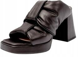 L37 Fekete Elegáns Flip-flop Papucs Valódi Bőrből 38 J3A