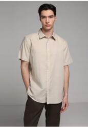 Férfi Ing Casual Bézs Rövid Ujjú 100% Pamut M 5HA (DR230025-3504)