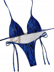  Kétrészes Fürdőruha Bikini Kék-fekete Print S 1LA (sz25052383815686215-S)