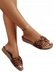 Shein Női Casual , Leopárd Mintás Flip-flop Papucs Masnival 38 1JA