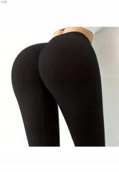 Sima Fekete Fodros Sport Leggings S5IA