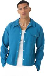 Boohooman Férfi Ing Casual Kék Cipzárral És Zsebbel L Z3A (BMM91634-828-34)