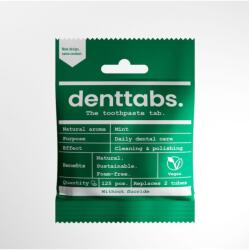Dent Tabs Fogtisztító tabletta steviával, Fluormentes, menta, 125db, Denttabs (PF15)