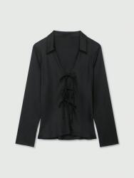 Shein Fekete Klasszikus Hosszú Ujjú Női Ing Xs 1KA (sz25021139363251996)