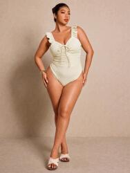 Shein Bézs Plus Size Fürdőruha Fodros És Megkötős 50 1MB