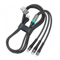  Cablu Incarcare USB-C / USB-A - Lightning / microUSB / USB-C OEM B6, 100W, 1.2m, Negru (6628004397A)