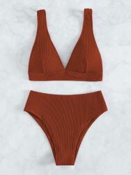 Shein Vörös Bikini Kétrészes Barna Bordázott M 1MA