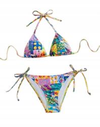 Shein Kétrészes Fürdőruha Megkötős Patchwork Mintával S 1JA