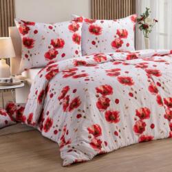 decoDoma Lenjerie de pat din microfibră POPPIES pat simplu Lenjerie de pat
