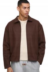 Boohooman Férfi Ing Casual Barna Cipzárral És Gallérral Xs Z3A (CMM12187-186-37)