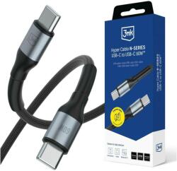 3mk Protection Cablu pentru incarcare si transfer de date 3mk Hyper N-SERIES, 2x USB-C, 60W, 3A, 1m, Negru (5903108739221)