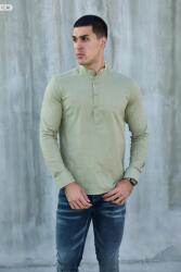  Férfi Casual Ing Mandarin Gallérral XL 5IA