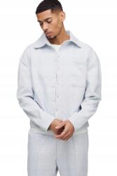 Boohooman Férfi Ing Casual Szürke Melange Hosszú Ujjú Gallér M Z3A (CMM05606-265-56)