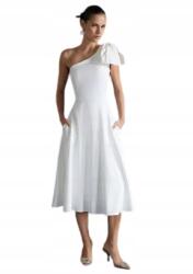 Trendyol Fehér Ruha Elegáns MIDI Egyvállas Fodros 38 5BC
