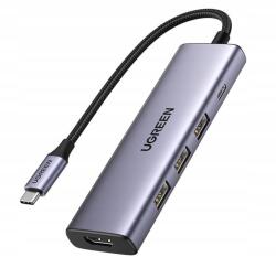 UGREEN Extra Usb Hub, Ugreen, 5 port, 3 x Usb-a, Hdmi, 4K, Pd (15596)