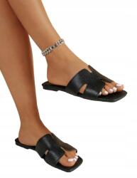 Shein Fekete Női Flip-flop Papucs Lizard Bőr Hatással A Talpán 36 1JE