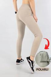 Sima Női Leggings Magas Derék Bézs Polarli 4XL 5IA (PLUSBYK397/vizon)