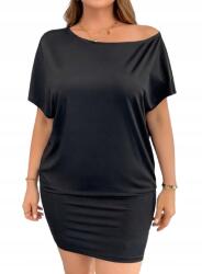 Shein Plus Size Fekete Ruha Nyári Mini Rövid Ujjú 44 1HE