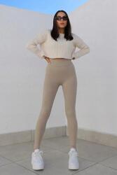 Sima Női Leggings Magas Derék Bézs XL 5IA (7874/Bej)