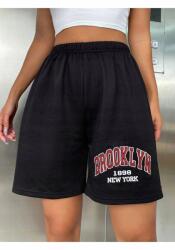  Fekete Nyomott Mintás Melegítőnadrág Brooklyn L 5IA (BRK1898SRT-SL/Siyah)