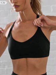 Shein Fekete Varrat Nélküli Sport Felső Kivehető Betétekkel Xs 1 (st2407084411323227)