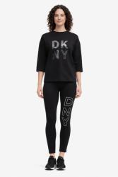 DKNY Fekete Pulóver Csillogó Nyomott Mintával És Ujjakkal 3 4 Xs I4B