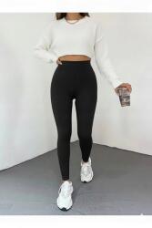 Sima Fekete Magas Derekú Leggings, Elasztikus L 5IA (CNSTYT004_deleted_1740277009/Siyah10)