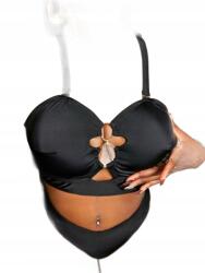 Shein Fekete Fürdőruha Push Up Melltartó Dekoratív Kerekekkel 46 1MA