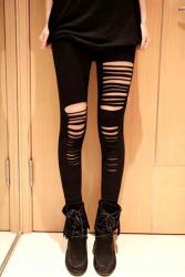  Fekete Koptatott Női Leggings Divatos Mintával XL 5IA (MS7908/Siyah)