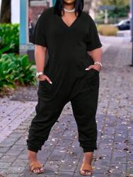 Shein Női Overál Fekete Plus Size Kényelmes 50 2GA