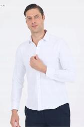 Sima Fehér Casual Férfi Hosszú Ujjú Ing XL 5IA - allegro - 6 680 Ft
