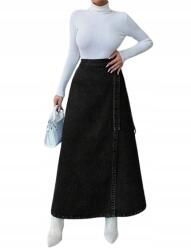 Shein Fekete Magas Derekú Női Maxi Szoknya Farmer S 1JC