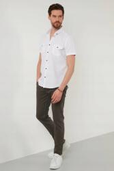  Fehér Casual Férfi Ing Gombos Zsebekkel M 5IA (CF21S111153/BEYAZ)