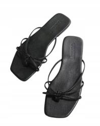 Shein Fekete Klasszikus Casual Flip-flop Papucs Pántokkal És 41 1KE Csomóval