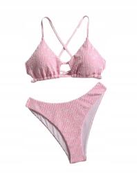 Shein Kétrészes Fürdőruha Bikini Rózsaszín Kötött M 1HA